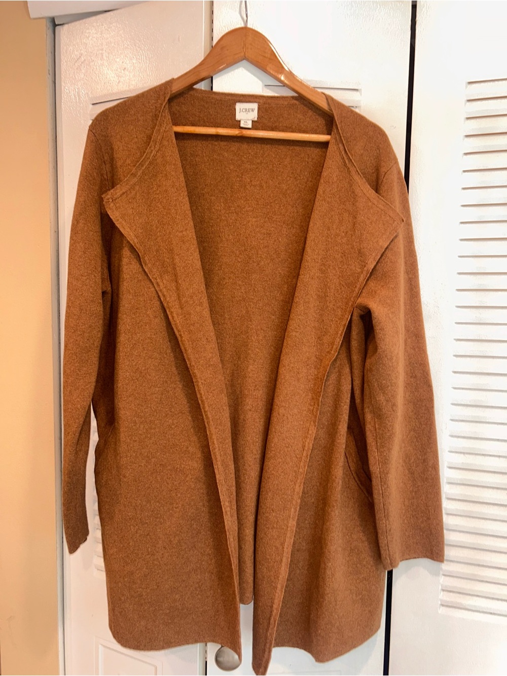 J. Crew Camel Open-Front Long Cardigan